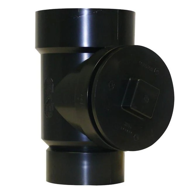 4-in X 3-in X 4-in Dia. ABS Flush Cleanout Tee Fitting W/Plug