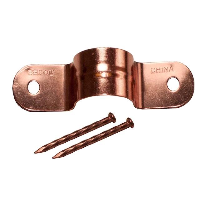 Bow 1/2-in Copper Pipe Straps With Nails - 25-Pack