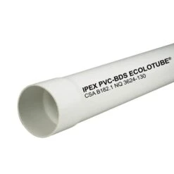 Ipex Ecolotube Solid Drain Pipe - Solvent Weld - White - 3-in Dia X 10-ft Dia