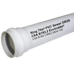 Ipex Envirotite PVC Sewer DR28 Pipe - Gasket - White - 5-in Dia