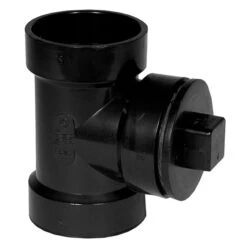 IPEX 4-in Black ABS Plastic Hub Cleanout Tee With Plug