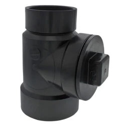 IPEX 4 X 3 X 4-in Sturdy Black ABS Plastic Hub Cleanout Tee With Plug