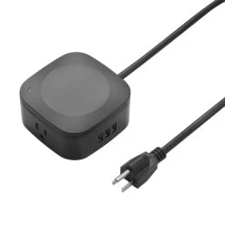 Globe Electric 2-Outlet 3-USB Ports Black Power Strip