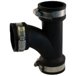 Aqua-Dynamic Flexible Tee With Series 300 Stainless Steel Band Assembly - PVC - Rustproof - 3-in L X 1 1/2-in Dia