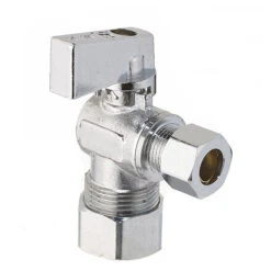 Angled Stop Valve - Compression - 5/8" X 3/8" - Chrome