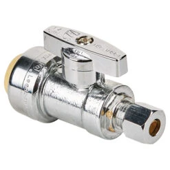 Straight Valve - Lead Free - 1/2" X 1/4" - Push X Comp