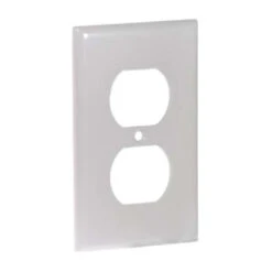Eaton Duplex Receptacle Wall Plate - White Plastic - 2 3/4-in W X 4 1/2-in