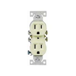 Leviton Duplex Receptacle - Flush Mount - Ivory - Residential - 15-amp - 125-volt
