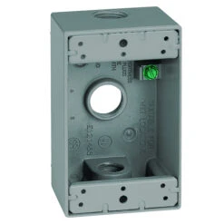 Device Box - Weatherproof - 3-Hole - 1-Gang - 2"