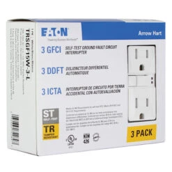 Eaton Self-Test GFCI Receptacle - 15-Amp - White - 3 Per Pack