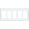 Eaton 5-Gang 1-Pack White Decorator Standard Wall Plate