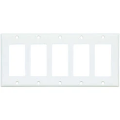 Eaton 5-Gang 1-Pack White Decorator Standard Wall Plate