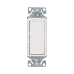 Eaton 15A White Rocker Single Pole Residential Light Switch 10-Pack