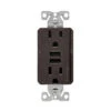Eaton Dual Receptacle With 2 USB Type A Plugs - 15-A - 125-V - Black