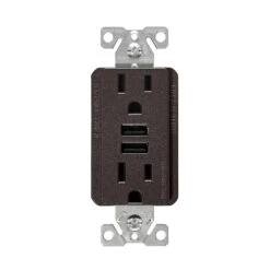 Eaton Dual Receptacle With 2 USB Type A Plugs - 15-A - 125-V - Black