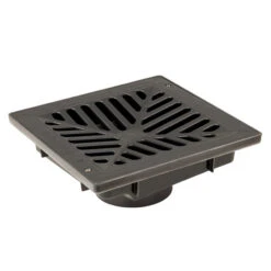 Vortex Catch Basin - Concave Grate Moulded Plastic 9-in L X 9-in W Black