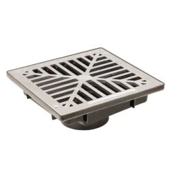 Vortex Catch Basins - RELN - 12-in L X 12-in W - Square Aluminum Grate - Moulded Plastic