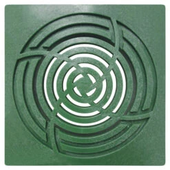 Reln Square Grate - Moulded Plastic - Green - Fits 6-in Dia Pipes