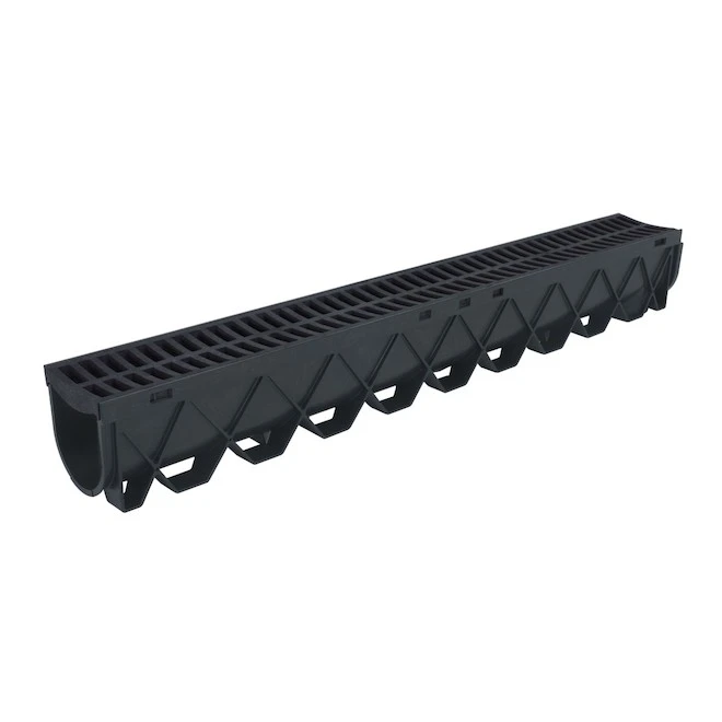Reln 40-in Black Polypropylene Channel Drain With Grate