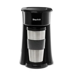 Starfrit Single-Serve Coffemaker 0.38 L With Stainless Steel Travel Mug - Black