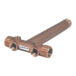 Burcam Long Brass Tank Tee - 11-in - 4 Ports