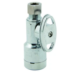 1/2-in X 1/4-in Dia. Chrome Push X Compression Quarter Turn Stop Valve