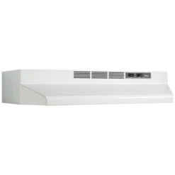 Broan BU2 Series 24-Inch Under-Cabinet Range Hood, 210 Max Blower CFM, White With Black Trim