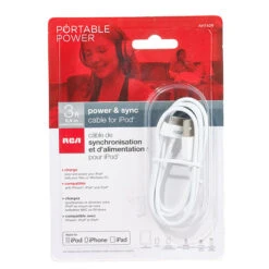 RCA 30-Pin Charge Cable For IPhone, IPod, And IPad - 3' - White