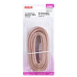 RCA Speaker Wire - Copper/PVC - 50' - Gauge 18 - Gold