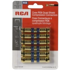 RCA F-Type Connector For Coaxial Cable Twist 12/PK