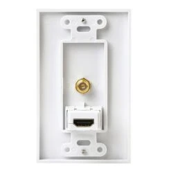 RCA Coaxial And HDMI Cable Wall Plate - White