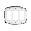 Atron 3-Gang 1-Pack White And Chrome Decorator Standard Wall Plate