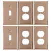 "Decora" Wall Plate - Duplex/Toggle - 6/PK - Antique Brass