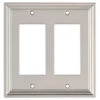 "Aztec" Wall Plate - Double Rocker - Metal - Satin Nickel