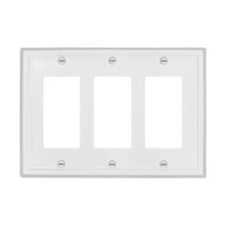 Atron 3-Gang 1-Pack White Decorator Standard Wall Plate