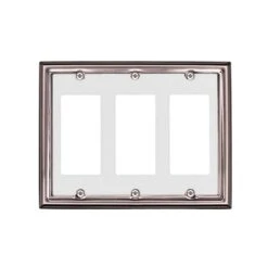 Atron Estate White On Satin Nickel Triple Rocker