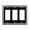 Atron 3-Gang 1-Pack Chrome And Black Decorator Standard Wall Plate
