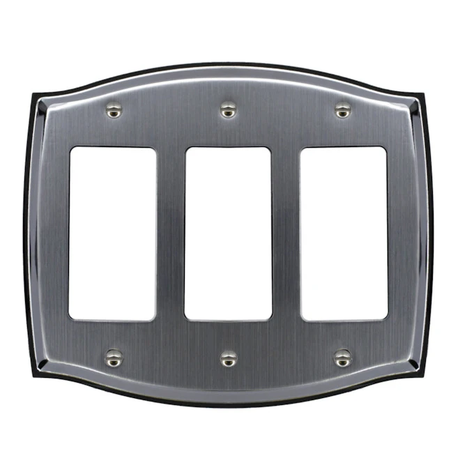 Atron 3-Gang 1-Pack Chrome Decorator Standard Wall Plate