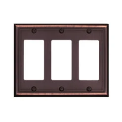 Atron 3-Gang 1-Pack Brass Decorator Standard Wall Plate