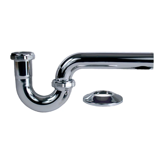 P-Trap - Less Cleanout - Shallow Flange - 1 1/4" - Chrome