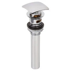 Square Button Sink Drain - 1 1/4" X 6" - Brass