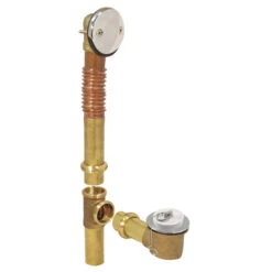 Plumb Pak - Bath Drain - 1 1/2-in Diameter - Chrome - Chain And Stopper - Brass - Pipe Included
