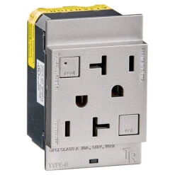 Adorne Duplex Receptacle Outlet - 3 13/16-in W X 6-in H - Tamper Resistant - 20-amp - 125-volt