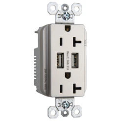 Legrand Radiant 20-Amp 125-Volt Nickel Indoor Decorator Wall Outlet/USB
