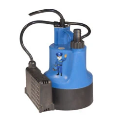 Burcam Submersible Utility Pump With Mechanical Switch - 1/6 HP - 2,800 Lph - Black Plastic