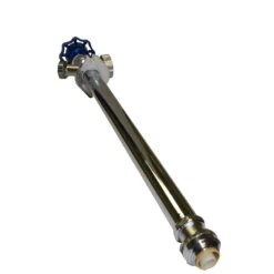 Straight Valve Wall Hydrant - Half Turn - 12-in - Plated Chrome