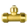 Waterline 3/4-in X 3/4-in X 1/2-in Brass Quick Connect Tee