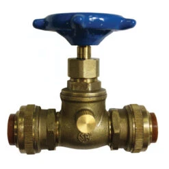 Waterline Push'N'Connect Brass Valve With Waste - 1/2-in