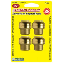 Waterline PushNConnect 1/2-in Brass Plugs - Pack Of 4