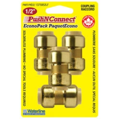 Pack Of 4 Waterline PushNConnect 1/2-in Brass Couplings